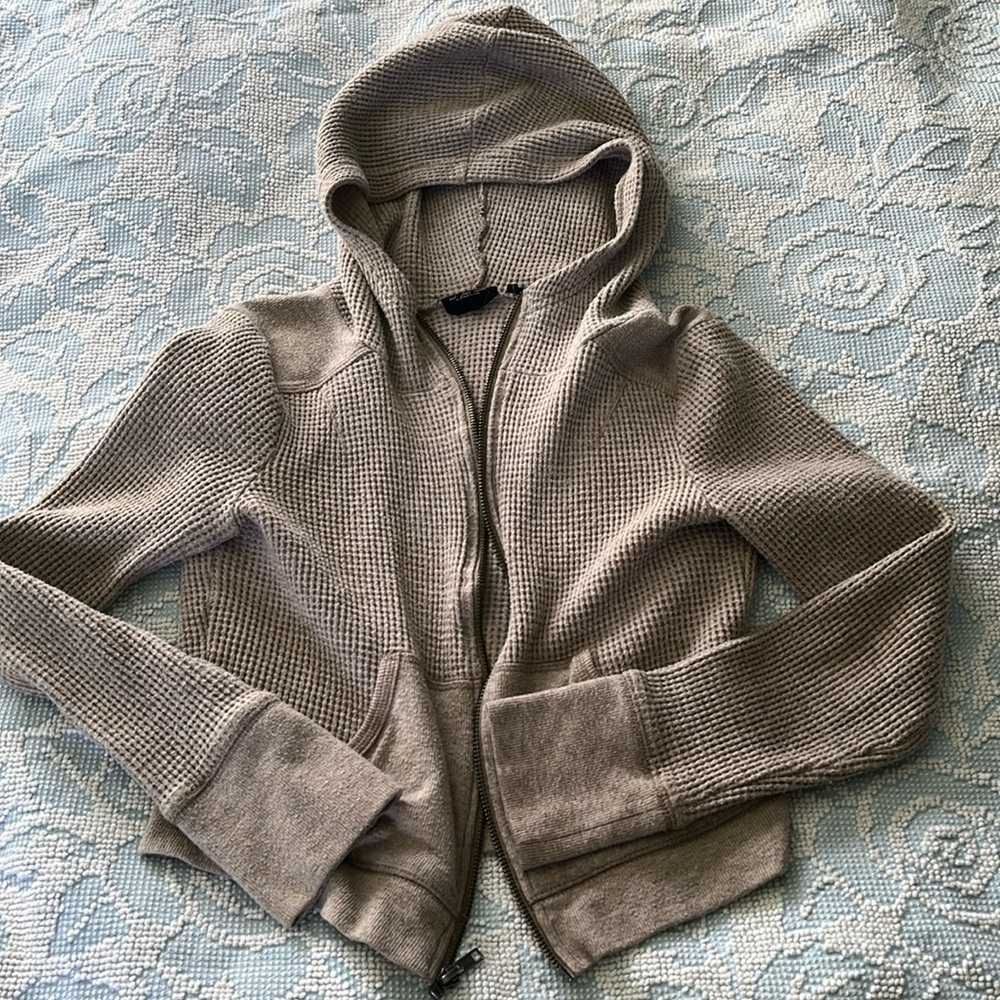Free people cropped zip up hoodie